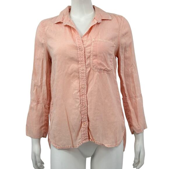 Bella Dahl Anthropologie Top Womens Small Blossom Pink Button Up Casual Summer - Picture 1 of 10